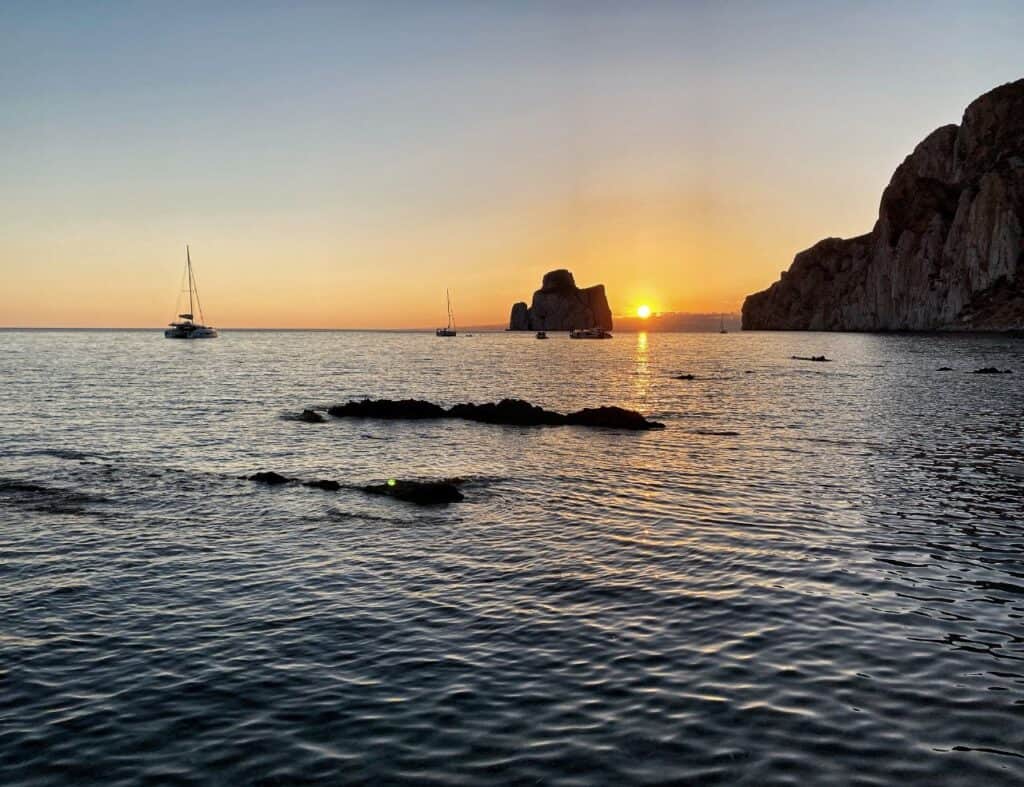Sardinia sunset at Masua Pan di Zucchero